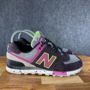 New Balance 574 Womens 6.5 Shoes Gray Purple Suede Casual Sneakers